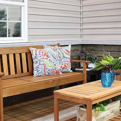 Sunnydaze Square Indoor and Outdoor Throw Pillow - 16 in - Bold Paisley