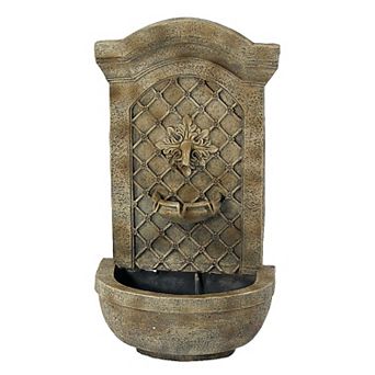 Sunnydaze Rosette Leaf Polystone Outdoor Wall Fountain