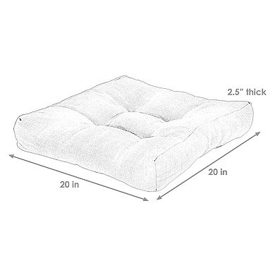 Sunnydaze Outdoor Square Tufted Seat Cushion - Set of 2