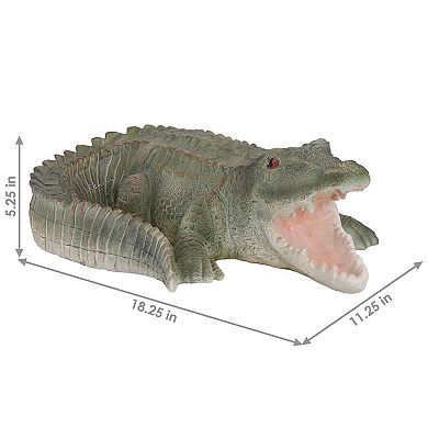 Sunnydaze Chloe The Crabby Crocodile Indoor And Outdoor Statue - 18 In