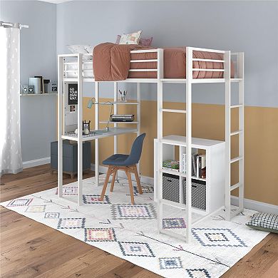 Atwater Living Alix Metal Loft Bed & Desk