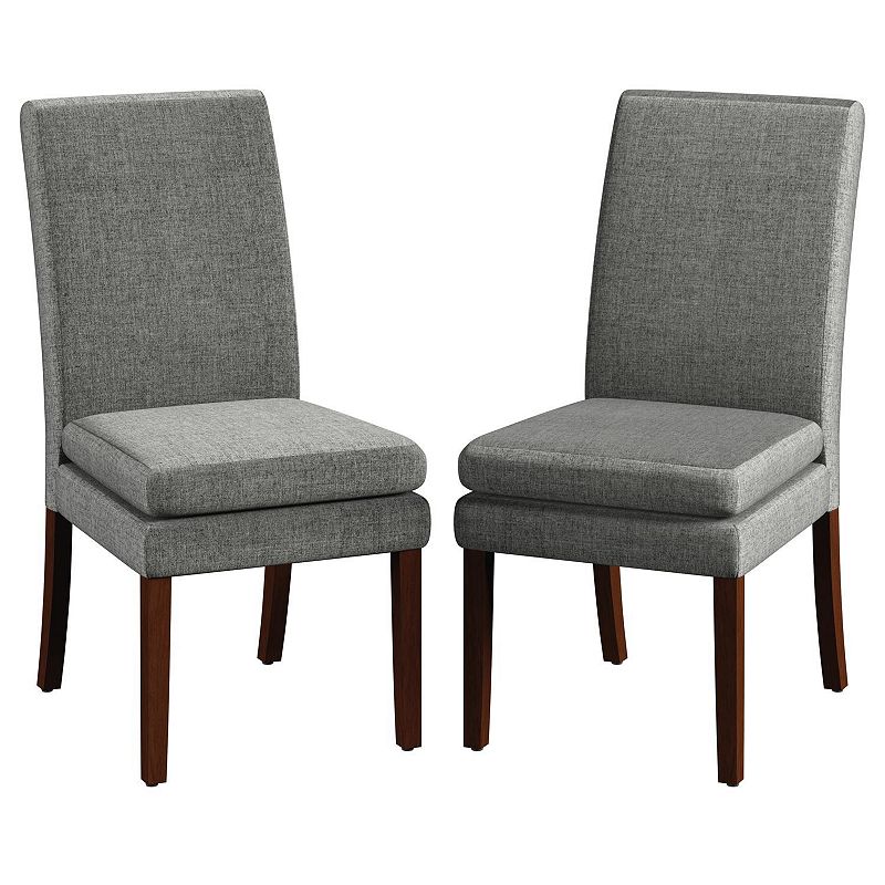 Atwater Living Clive Upholstered Dining Chair 2-piece Set, Grey