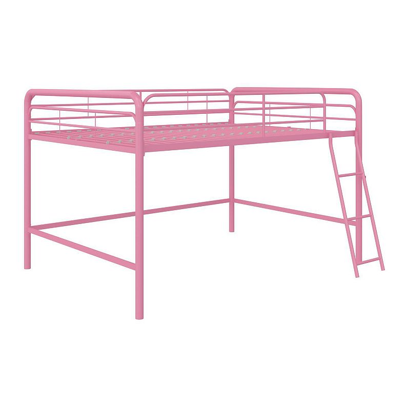 Atwater Living Cora Junior Metal Loft Bed, Pink, Full