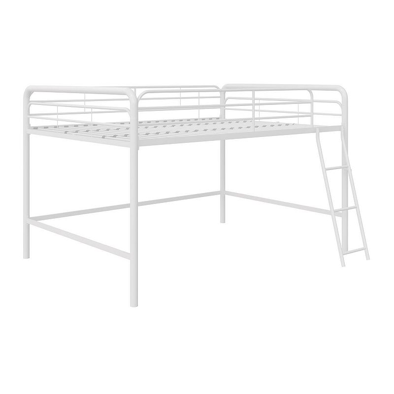 Atwater Living Cora Junior Metal Loft Bed, White, Twin