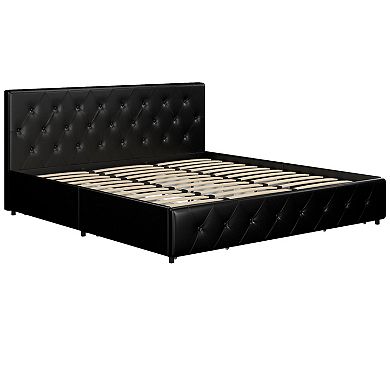 Atwater Living Dana Faux Leather Upholstered Bed with Storage