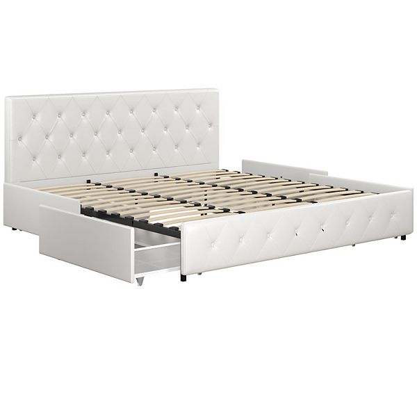 Atwater Living Dana Faux Leather Upholstered Bed with Storage