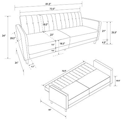 Atwater Living Lenna Tufted Transitional Futon