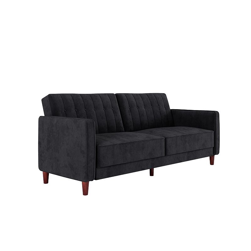 Atwater Living Lenna Tufted Transitional Futon, Black