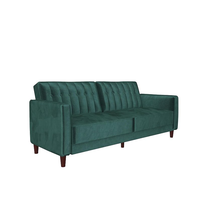 Atwater Living Lenna Tufted Transitional Futon, Green