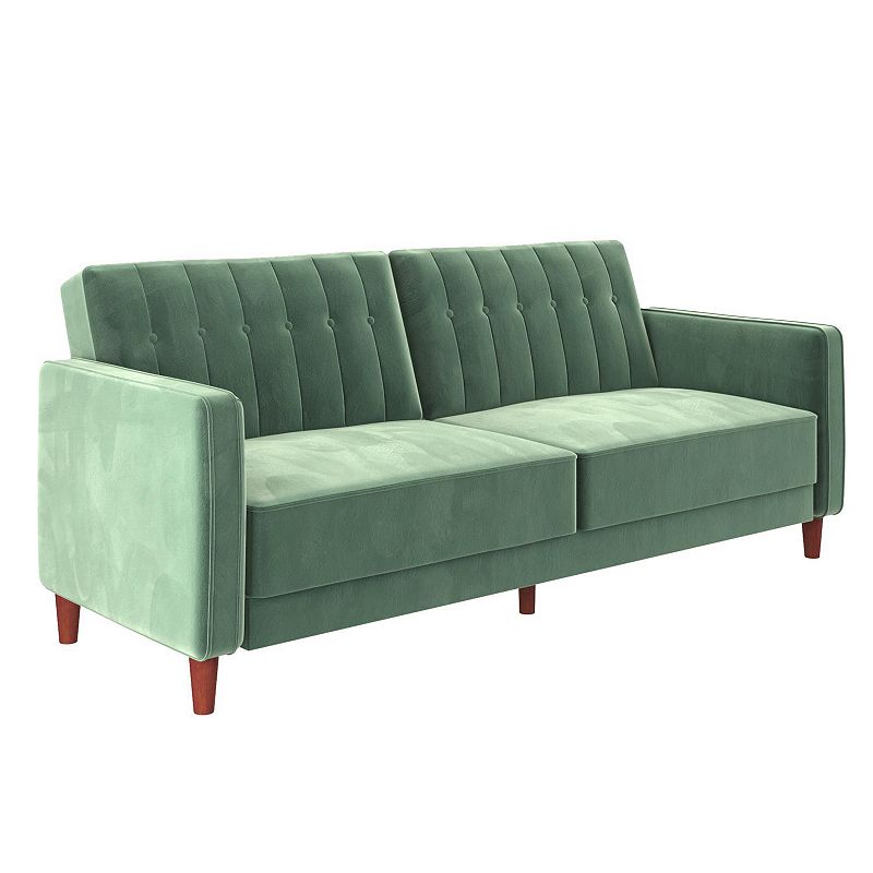 Atwater Living Lenna Tufted Transitional Futon, Green