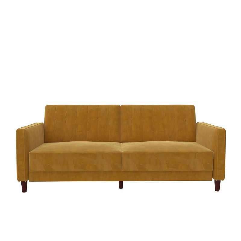 Atwater Living Lenna Tufted Transitional Futon, Yellow