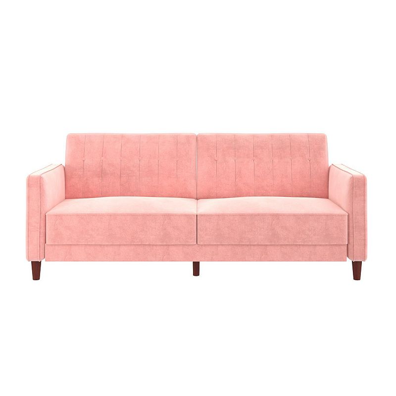 Atwater Living Lenna Tufted Transitional Futon, Pink