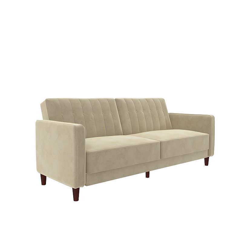 Atwater Living Lenna Tufted Transitional Futon, Beig/Green