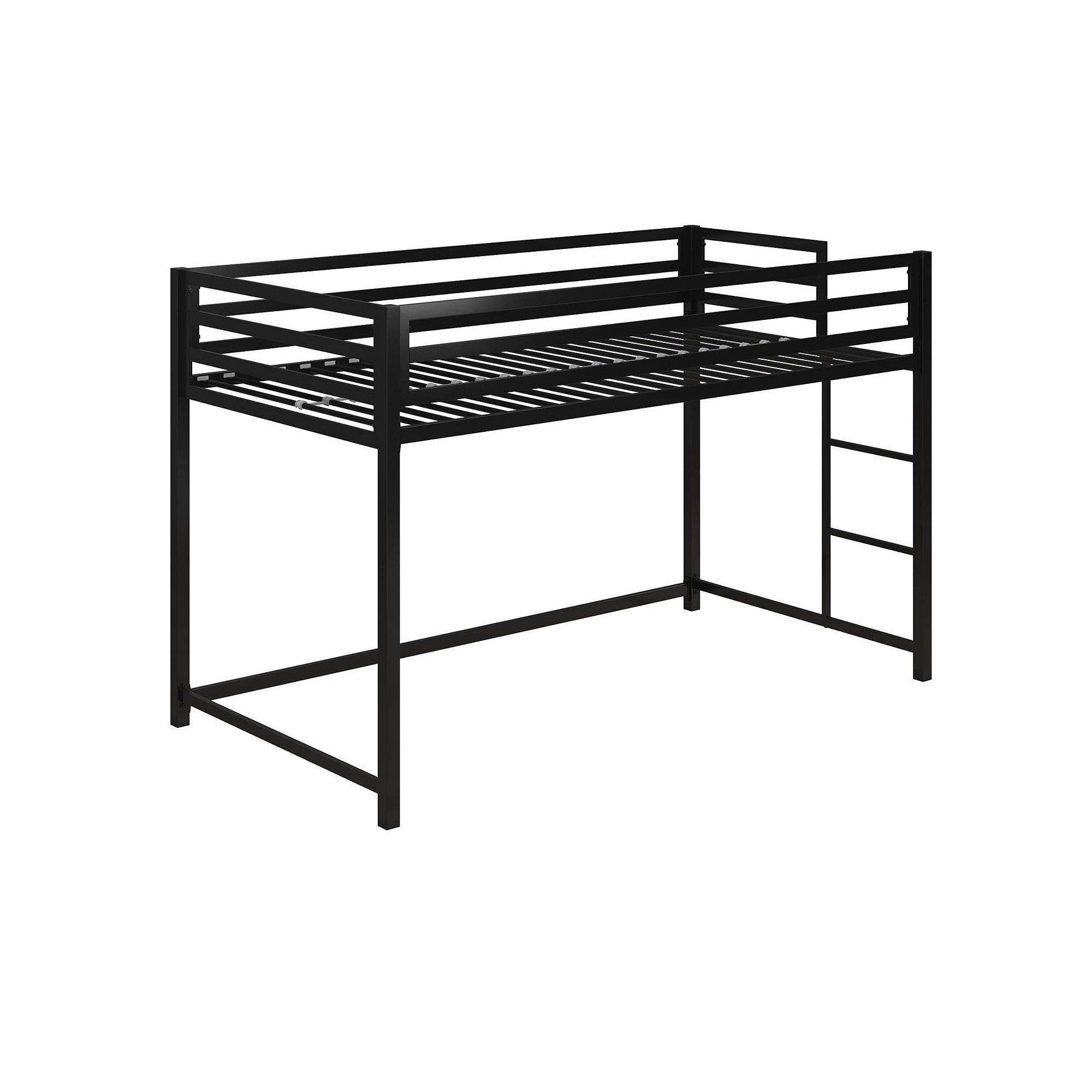 Atwater Living Mason Metal Junior Twin Loft Bed, Black