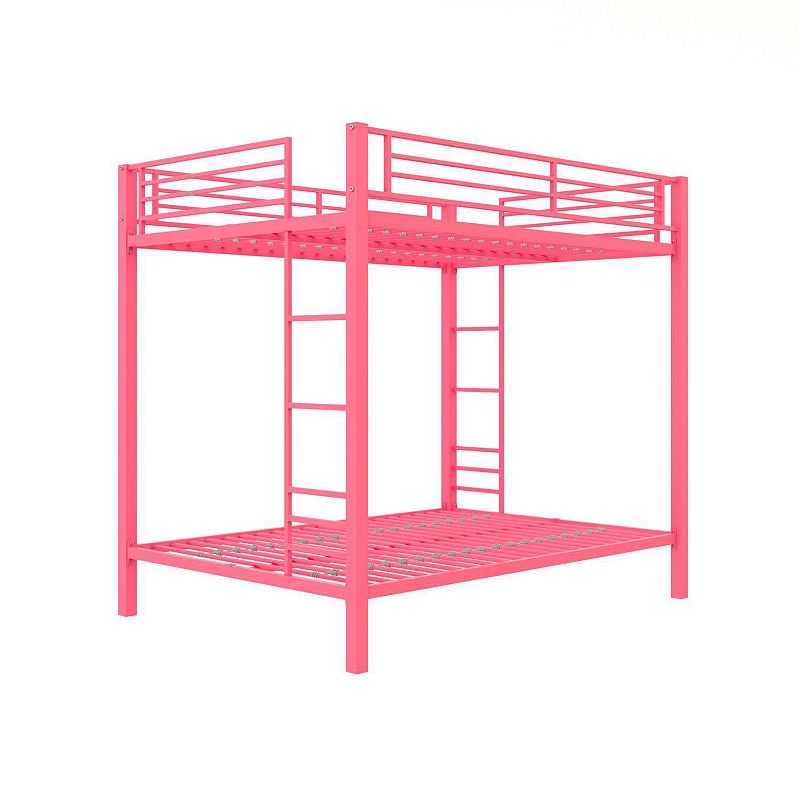 Atwater Living Parker Full Over Full Metal Bunk Bed, Pink