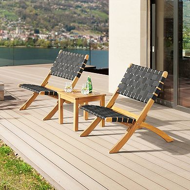Alaterre Furniture Barre Outdoor Patio Chair & End Table 3-piece Set