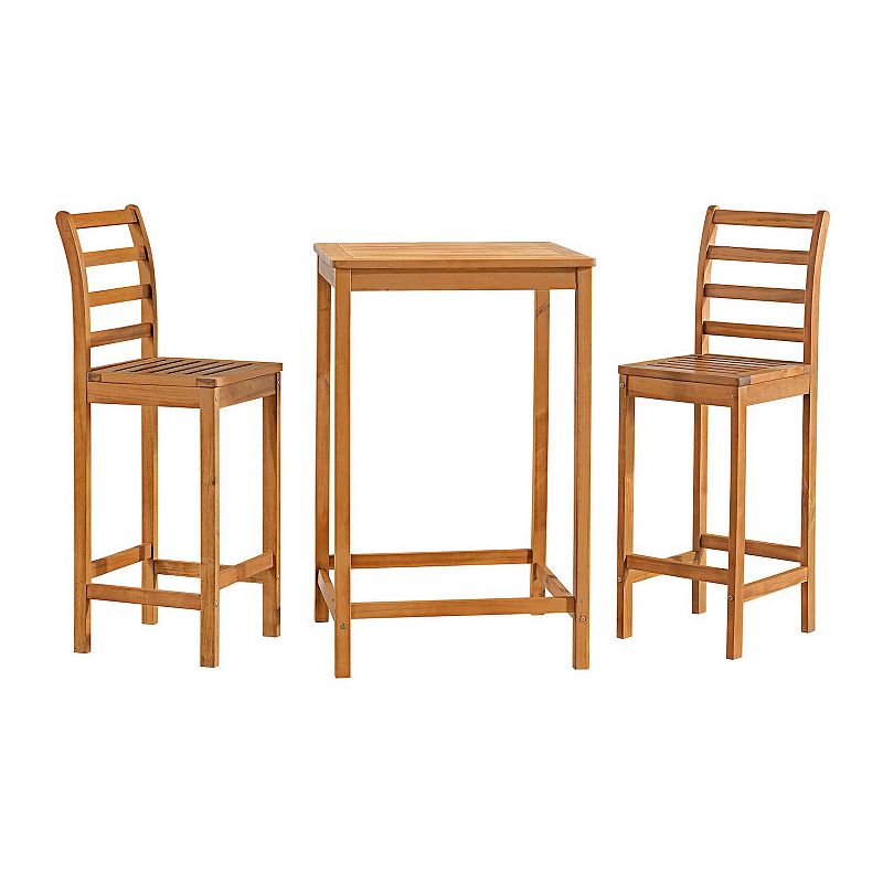 Alaterre Furniture Brandon Outdoor Bar Bistro Table & Stool 3-piece Set, Br