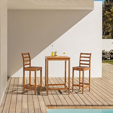Alaterre Furniture Brandon Outdoor Bar Bistro Table & Stool 3-piece Set