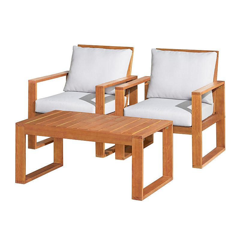 Alaterre Furniture Grafton Conversation Patio Chair & Coffee Table 3-piece 