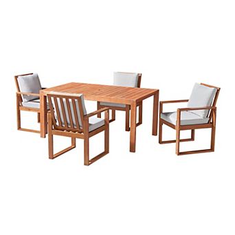 Alaterre Furniture Weston Outdoor Dining Table & Chair 5 pc Set