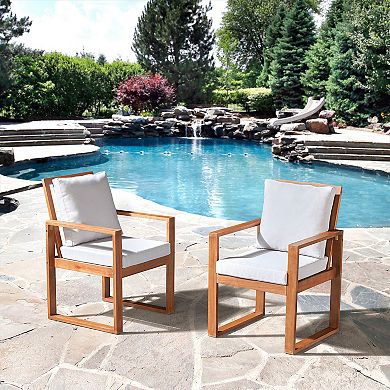 Alaterre Furniture Weston Outdoor Patio Chair 2-piece Set