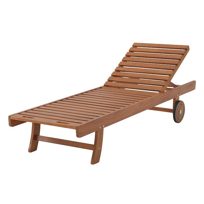 Alaterre Furniture Caspian Outdoor Lounge Chair, Brown