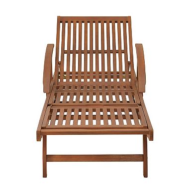 Alaterre Furniture Caspian Outdoor Slatted Lounge Chair