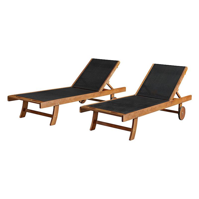 Alaterre Furniture Caspian Outdoor Mesh Lounge Chair 2-piece Set, Brown