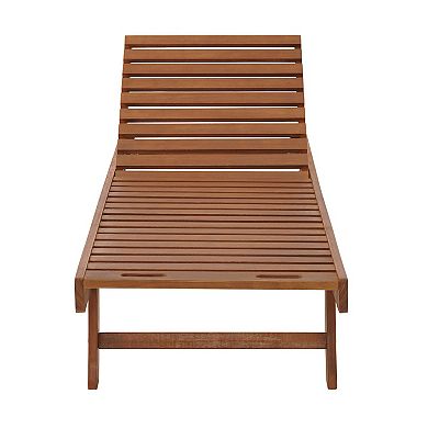 Alaterre Furniture Caspian Slatted Outdoor Lounge Chair 2-piece Set