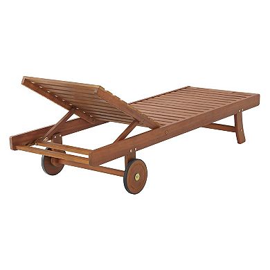 Alaterre Furniture Caspian Slatted Outdoor Lounge Chair 2-piece Set