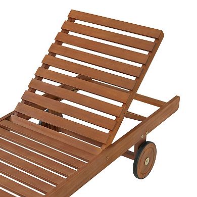 Alaterre Furniture Caspian Slatted Outdoor Lounge Chair 2-piece Set