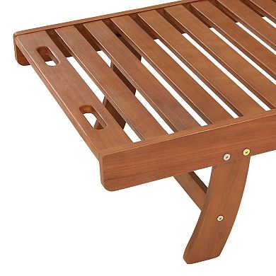 Alaterre Furniture Caspian Slatted Outdoor Lounge Chair 2-piece Set