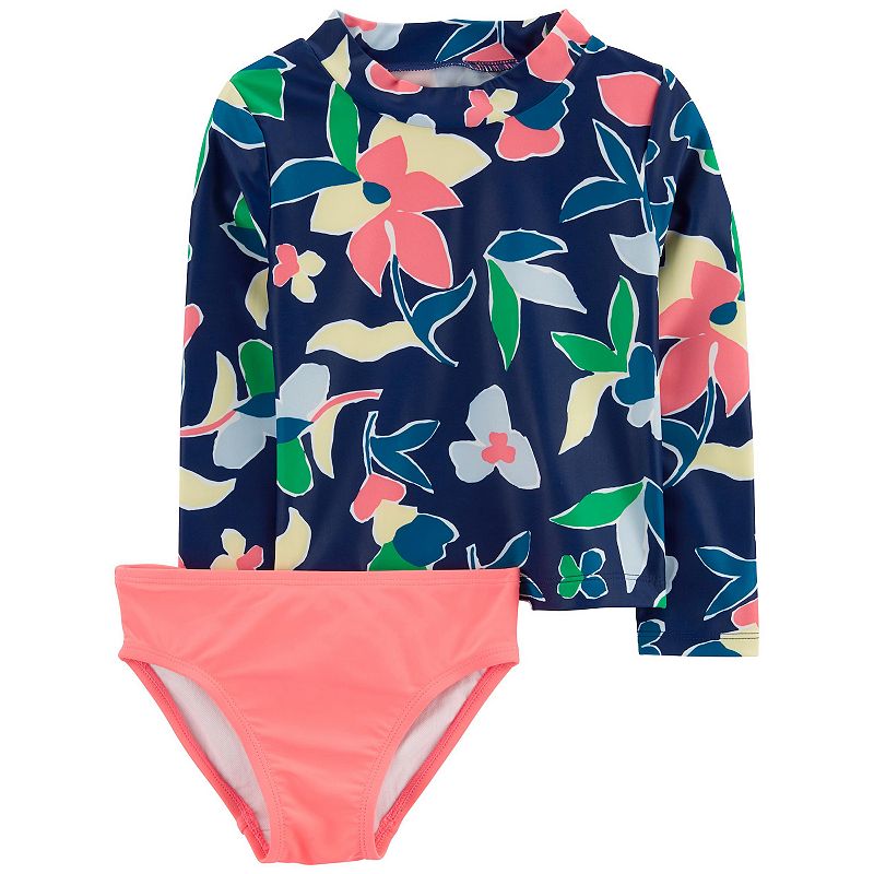 Toddler Girl Carters 2-Piece Rashguard Set, Toddler Girls, Size: 2T, Blue