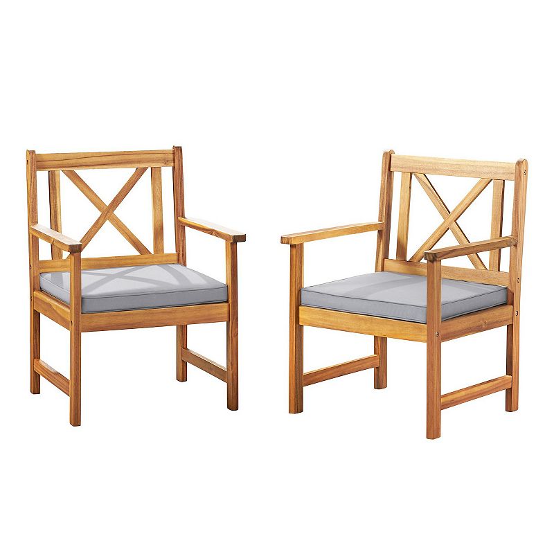 Alaterre Furniture Manchester Patio Chair 2-piece Set, Brown