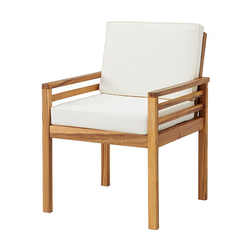 Alaterre Furniture Okemo Acacia Outdoor Dining Chair with Cushion