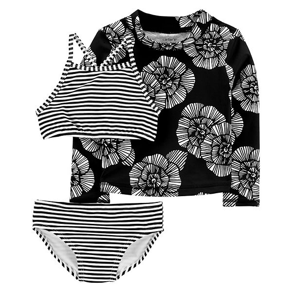 Baby & Toddler Girl Carter's 3Piece Rash Guard Set