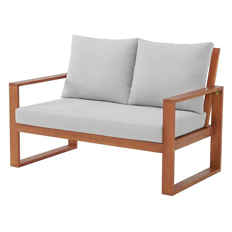 Alaterre Furniture Grafton Outdoor Patio Bench, Brown