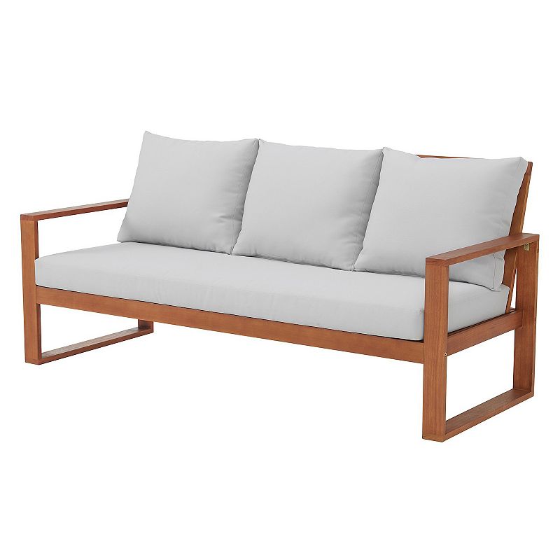 Alaterre Furniture Grafton 3-Seat Outdoor Patio Bench, Brown