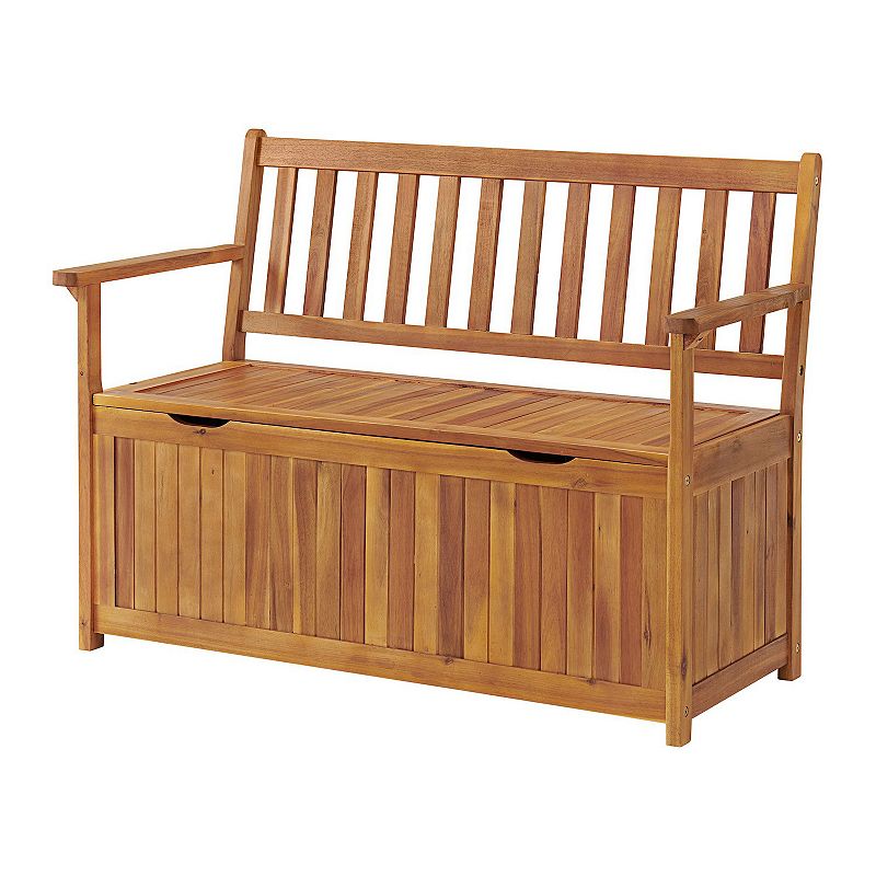 Alaterre Furniture Londonderry Outdoor Storage Bench, Brown