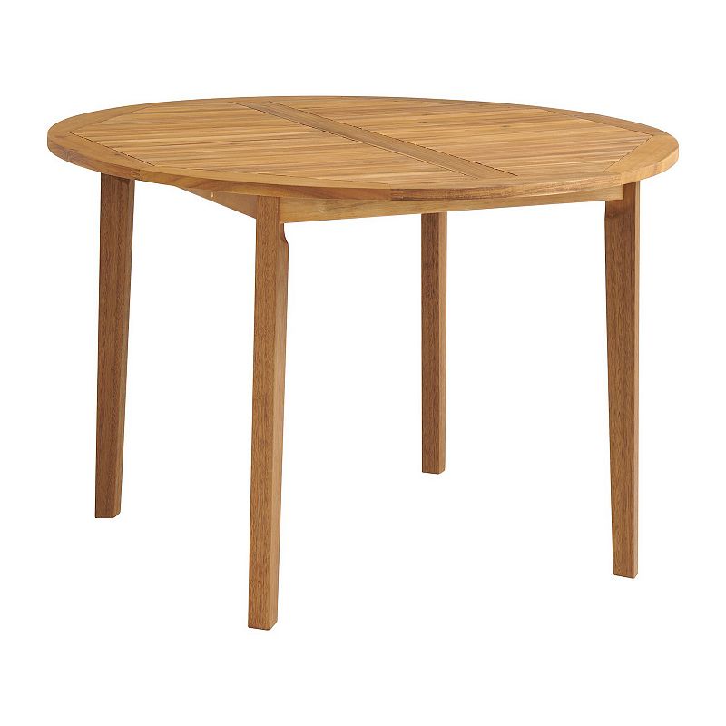 Alaterre Furniture Manchester Patio Round Dining Table, Brown