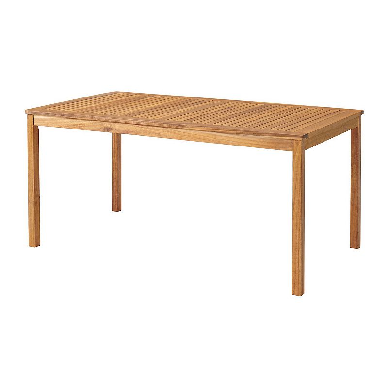 Alaterre Furniture Okemo Outdoor Dining Table, Brown