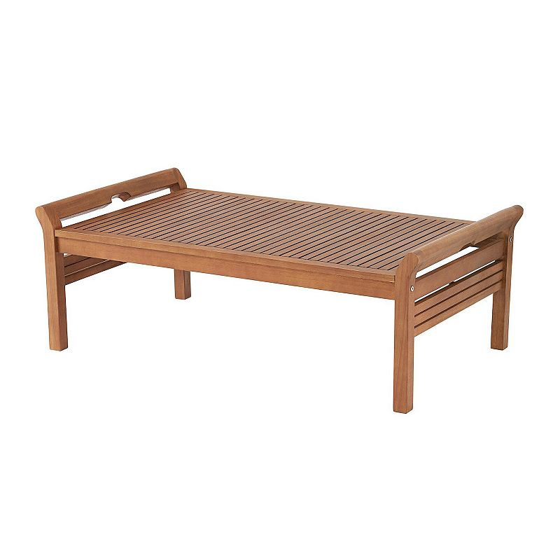 Alaterre Furniture Stamford Patio Rectangle Coffee Table, Brown