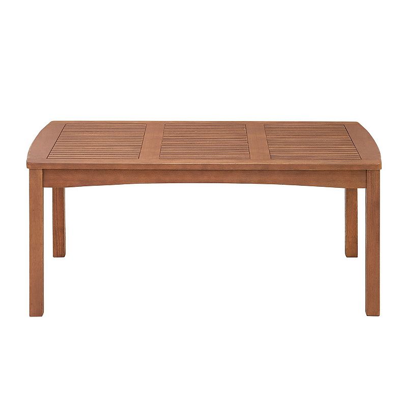 Lyndon Eucalyptus Wood Outdoor Cocktail Table - Light Brown - Alaterre Furniture