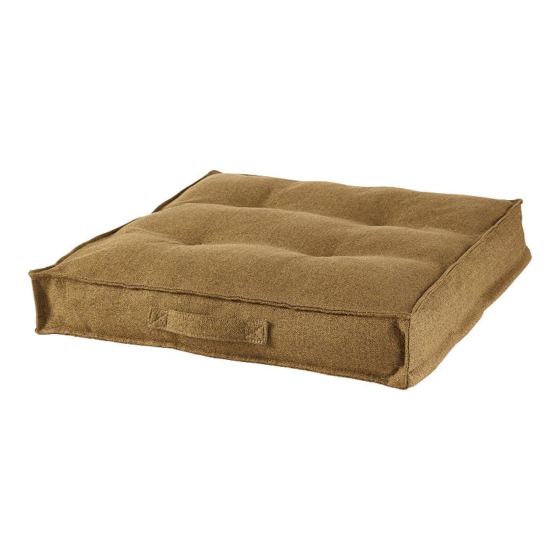 Happy Hounds Milo Square Tufted Dog Bed, Green, Medium