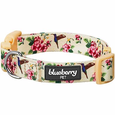 Blueberry Pet Flower & Hummingbird Dog Collar