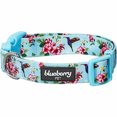 Blueberry Pet Flower & Hummingbird Dog Collar