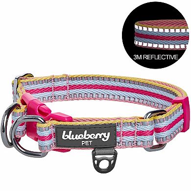 Blueberry Pet Reflective Multi-color Stripe Dog Collar