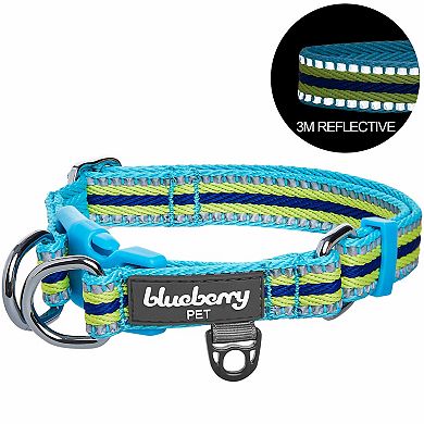 Blueberry Pet Reflective Multi-color Stripe Dog Collar