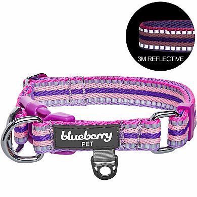 Blueberry Pet Reflective Multi-color Stripe Dog Collar