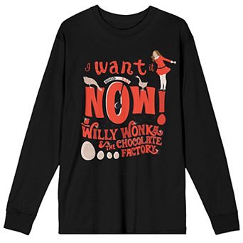 Men's Willy Wonka Want It Now Long Sleeve Tee